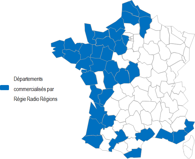 Régie Radio Régions commercialisera 20 nouvelles fréquences Virgin Radio ou RFM. Découvrez la carte des départements couvert par Régie Radio Régions