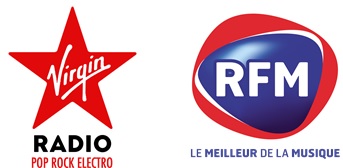 Logos de Virgin Radio et RFM, deux radios commercialisées par Régie Radio Régions arrive en région Grand Est