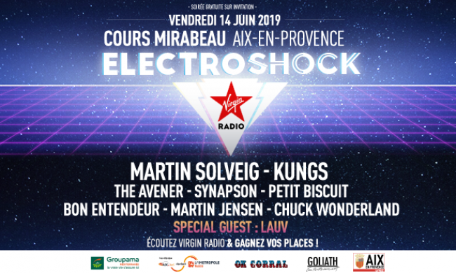 Affiche de l'Electroshock Virgin Radio Aix-en-Provence commercialisé par Régie Radio Régions