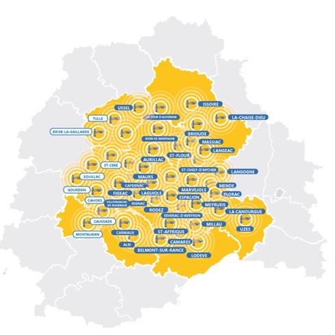 Régie Radio Régions carte communiquer sur Totem